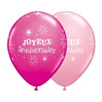 50 globos de feliz cumpleaos rosa/fucsia