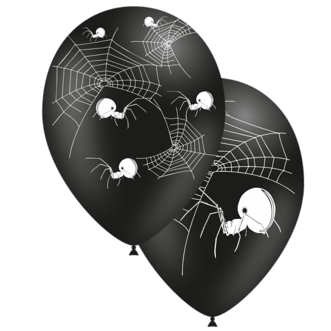 8 globos de araña negra 