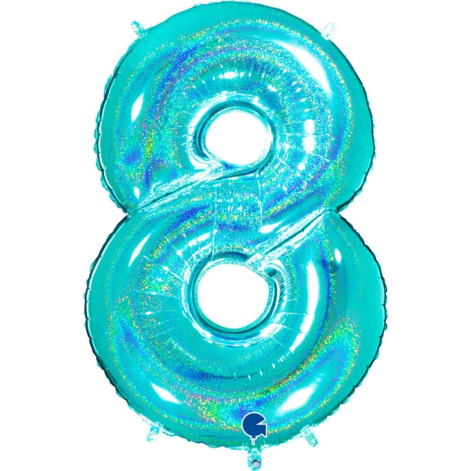 Globo Gigante Nmero 8 Hologrfico Tiffany (102 cm) 