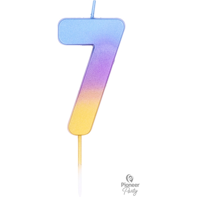 Vela Rainbow Ombré - Número 7 