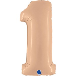 Globo Gigante Nmero 1 Satn Desnudo (102 cm)