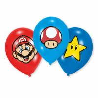 6 globos de amigos de la fiesta de Mario