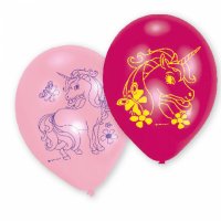 6 Globos Unicornio Rosa/Fucsia/Azul