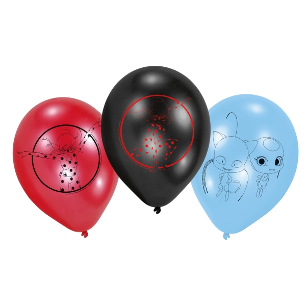 6 globos Miraculous 