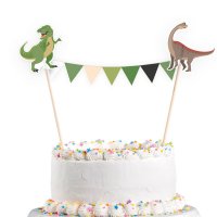 Contiene : 1 x 1 cartel de decoración para tarta de dinosaurio feliz.
