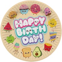 Contiene : 1 x 8 platos de fiesta Kawaii