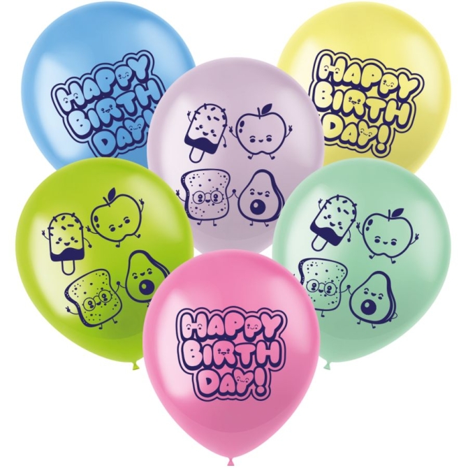 6 globos de fiesta Kawaii