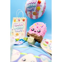 2 mini piñatas de tirar, donas y helados, fiesta Kawaii. n°3