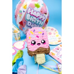 2 mini piñatas de tirar, donas y helados, fiesta Kawaii. n°4