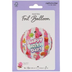 Globo de helio de aluminio Kawaii Party – Ø45 cm. n°1