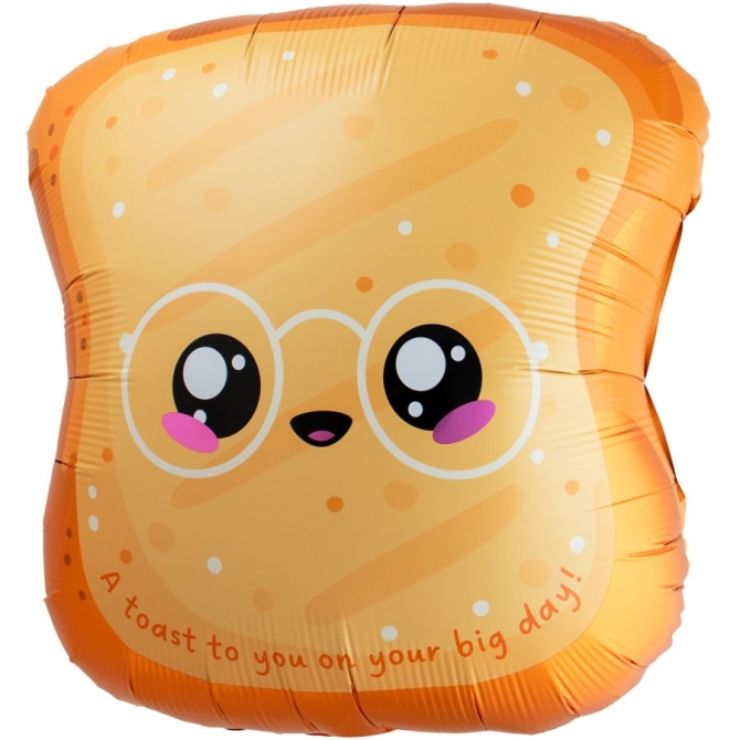 Globo de helio de aluminio con forma de tostada,  estilo Kawaii,  60 cm. 