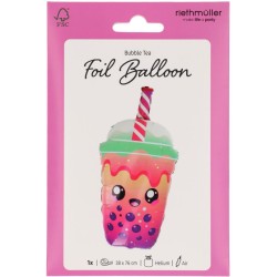 Globo de helio de aluminio Bubble Tea Kawaii Party � 76 cm. n�1