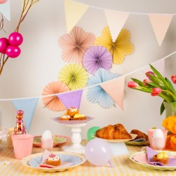 Juego de 6 abanicos - Tonos pastel de ensue�o. n�1