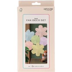 Juego de 6 abanicos - Tonos pastel de ensue�o. n�2