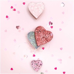 Confetti Mix Corazones - Rosa / Fuschia / Iridiscente. n1