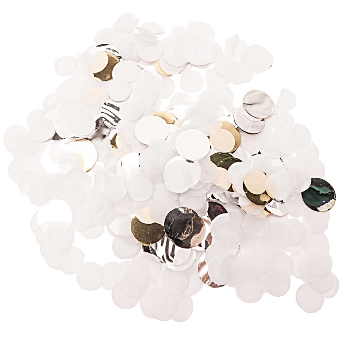 Can de Confeti Popper - Mix White / Gold 