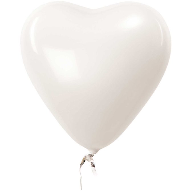 12 Globos Corazn - Blanco 