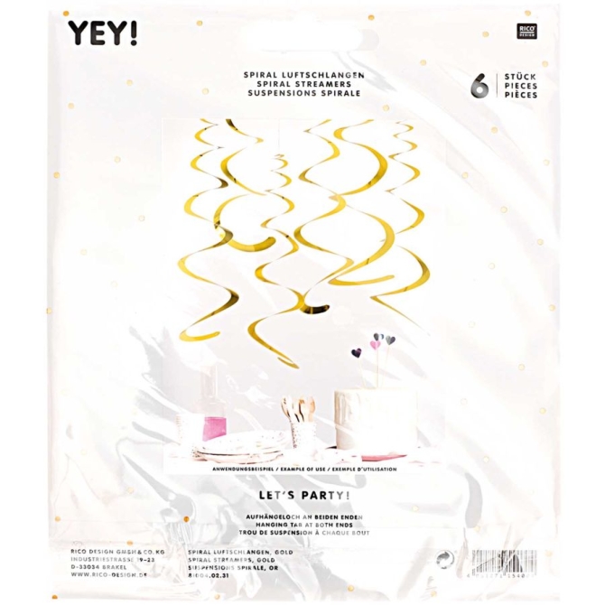6 Guirnaldas Espirales - Oro 