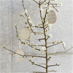3 Huevos de Pascua de Madera para Colgar - Naturaleza. n2