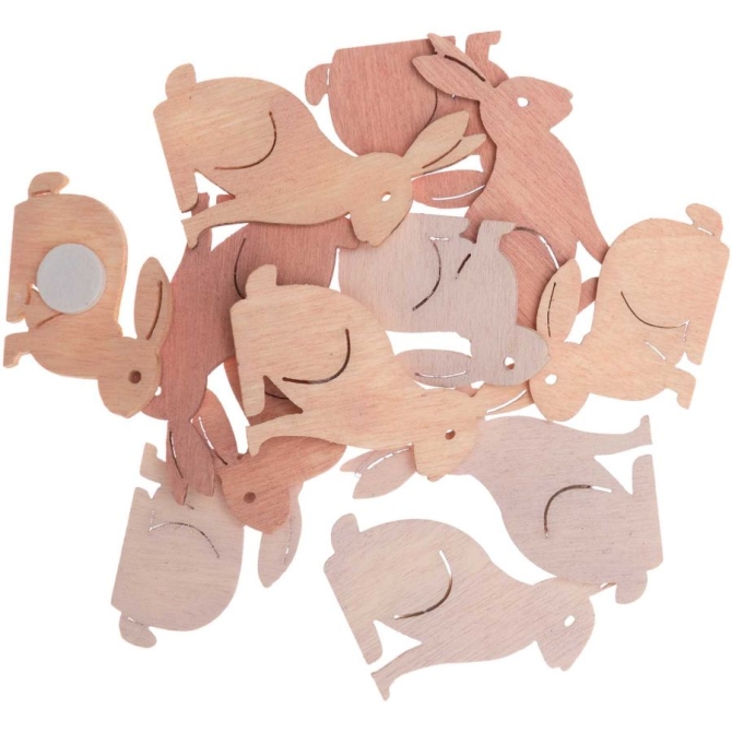 12 mini pegatinas de conejos - Rosa empolvado 