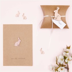 12 mini pegatinas de conejos - Rosa empolvado. n1