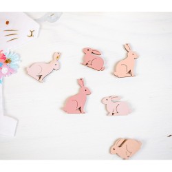 12 mini pegatinas de conejos - Rosa empolvado. n3
