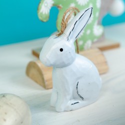 1 Conejo Colgante de Madera (10 cm) - Blanco. n°7