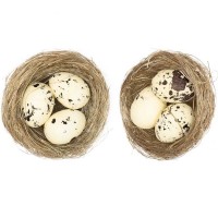 2 Nidos de Pascua ( 6,5 cm) - Huevos Crema