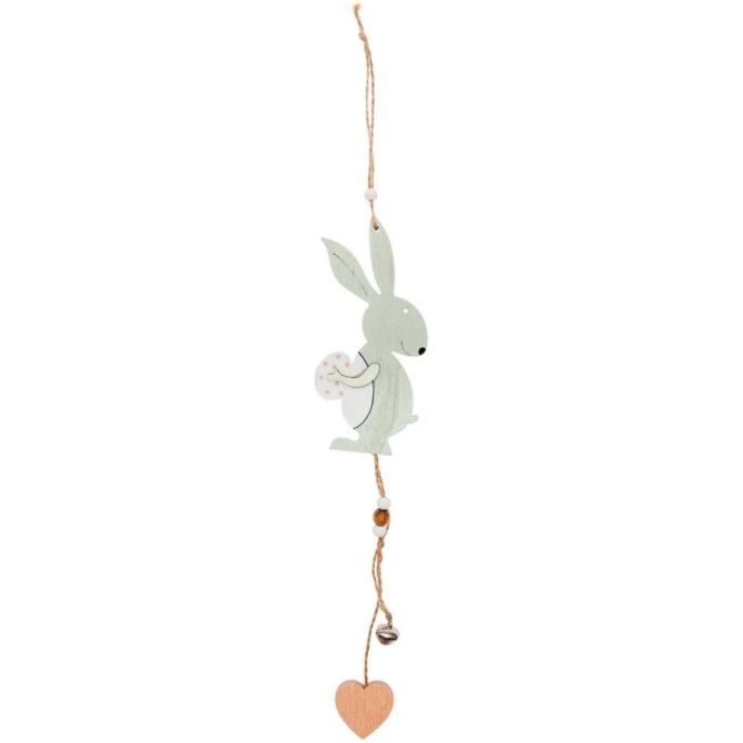 1 Campana Colgante Conejo (38, 5 cm) - Madera Verde Menta 