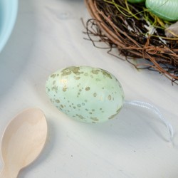6 Huevos de Pascua colgantes (6 cm) - Pastel / Oro. n°2