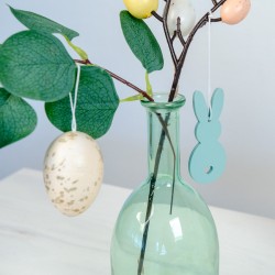6 Huevos de Pascua colgantes (6 cm) - Pastel / Oro. n°3
