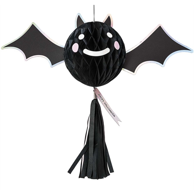 Nido de murcilago colgante con pompn - 66, 5 cm 