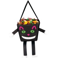 Bolsa de dulces de gato negro con brazos y piernas