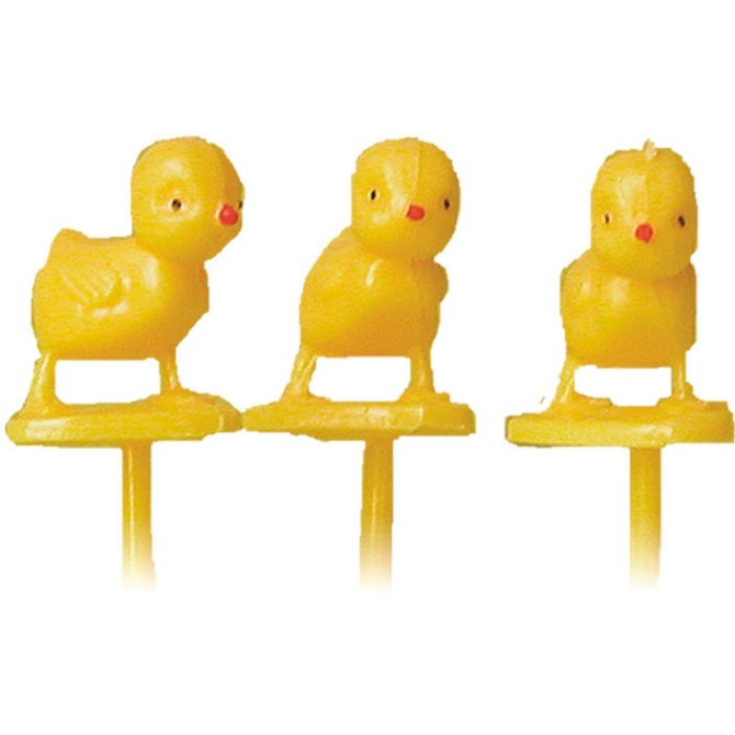 3 Mini picos Pollitos (2 cm) - Plstico 
