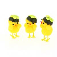 3 pollitos de concha decorativos pequeos (3,5 cm)