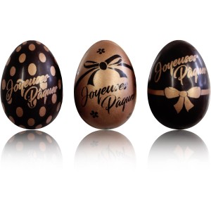 3 Huevos Happy Easter 3D Choco/Nudo Cobre - Chocolate