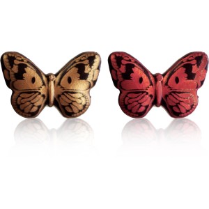 2 Mariposas Cobre/Rojo - Chocolate Negro