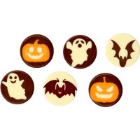 6 Mini Discos Halloween - Chocolate Blanco