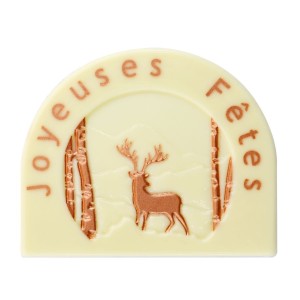 2 extremos de tronco de ciervo Happy Holidays - Chocolate blanco