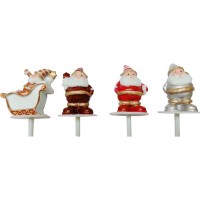 4 palillos Pap Noel - Plstico