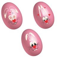 3 Huevos 3D Conejo Rosa Corazn - Chocolate