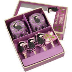 Kit de 24 moldes y decoraciones para cupcakes de Mr. Badger. n1