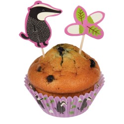 Kit de 24 moldes y decoraciones para cupcakes de Mr. Badger. n2