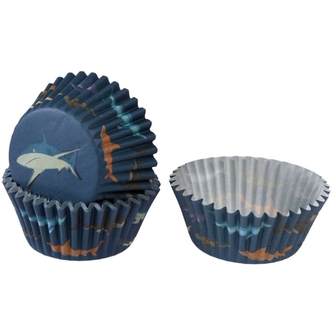 50 Fundas para cupcakes - Tiburones 