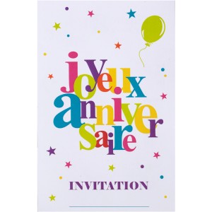 6 tarjetas de invitacin de feliz cumpleaos multicolores