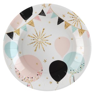 10 Platos Lentejuelas y Globos