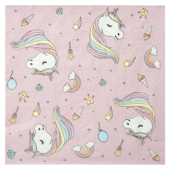 20 servilletas de unicornio 