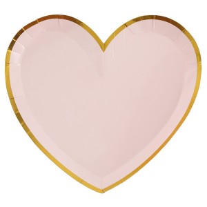 10 platos de corazn rosa BB