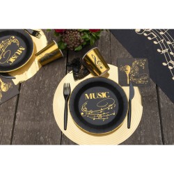 20 servilletas Msica - Oro negro. n1