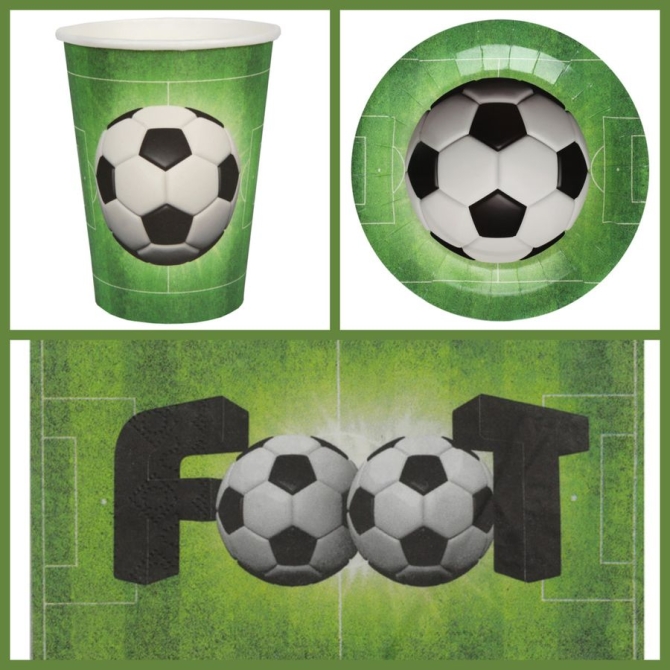 Caja de fiesta de ftbol verde 